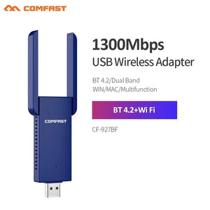 COMFAST Drive Free Gigabit Adapter 2.4G 5G Dual Band Network Card Support WPA3 MU-MIMO Wireless Dongle for Win 7/8/10/11