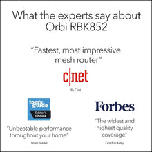 Load image into Gallery viewer, Orbi Whole Home Tri-Band WiFi6 Mesh System RBK852 Router + 1 Satellite Extender, Security Features Coverage 5,000 sq. ft

