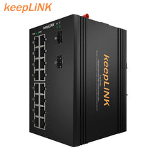 Load image into Gallery viewer, keepLINK Gigabit Industrial Switch 16 RJ45 Port 2 SFP Slots 100M 1000M POE /POE+ Ethernet Switch Non-management
