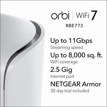 Load image into Gallery viewer, Orbi 770 Series Tri-Band WiFi 7 Mesh Network System (RBE773) - Router + 2 Satellite Extenders, Security Features, Up to 11Gbps
