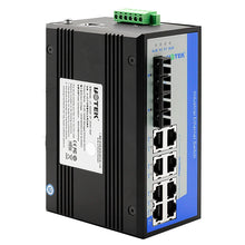 Load image into Gallery viewer, UOTEK 10 Ports 100/1000 M Managed Industrial Ethernet Switch IEEE 802.1Q VLAN 8+2G Gigabit DIN-rail Switch UT-62208F-8T-2GSC-MNF
