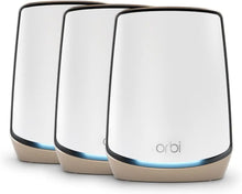 Load image into Gallery viewer, Orbi Tri-Band WiFi 6 Mesh Network System RBK863S – Router + 2 Satellite Extenders, Security Features, up to 6Gbps, Up to 8,000 sq.ft
