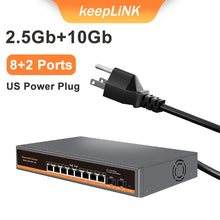 Load image into Gallery viewer, KeepLiNK 10-port Multi-gigabit unmanaged Ethernet switch with 8 x IEEE 802.3af/at PoE+ Ports and 2 x 10Gb SFP+ Uplink 10XHP-X2
