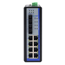 Load image into Gallery viewer, UOTEK Industrial 100M 2 Layers 8 Ports RJ45 Network Managed POE Ethernet Switch 2 Gigabit Optical Fiber SC DIN-Rail UT-6428M
