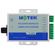 Load image into Gallery viewer, UOTEK 2pcs Fiber Transceiver RS232 RS485 RS422 20KM SC Port RS-232 RS-485 RS-422 to Fibre-optical Converter UT-2577SM+UT-2578SM
