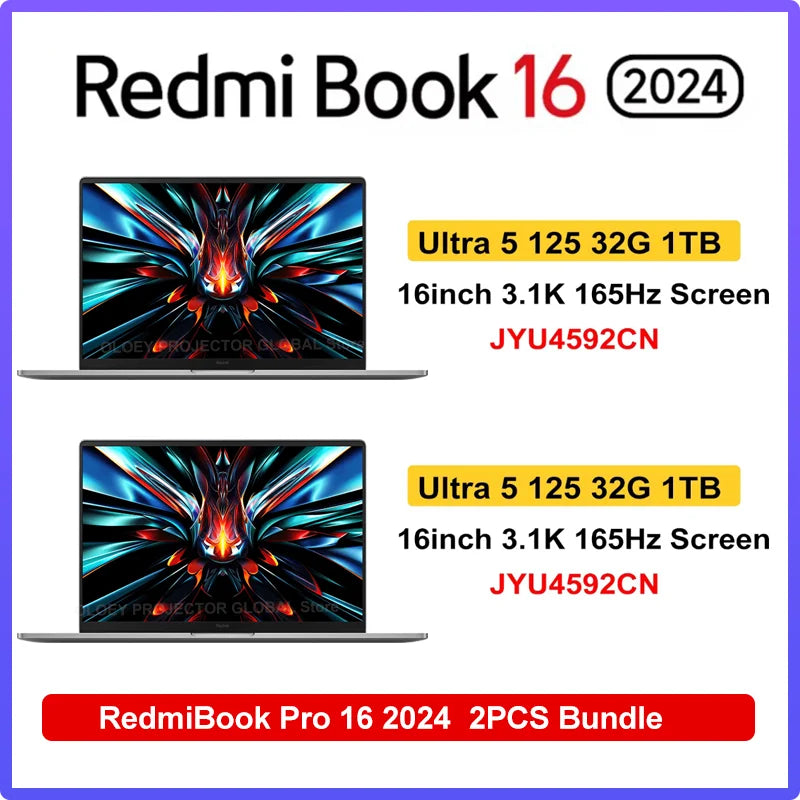Original Redmi Book Pro 16 2024 intel Ultra 5 125H/Ultra7 155H 32G RAM 1T SSD 3.1K 165Hz Screen Grey