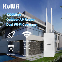 Load image into Gallery viewer, KuWFi Outdoor WiFi Repeater 1200Mbps Dual Band AP Router Wireless Access Point Wide-Area Waterproof Long Range WiFi Coverage
