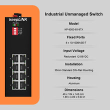 Load image into Gallery viewer, KeepLiNK Industrial 5-Port Gigabit Ethernet Switch Unmanaged Plug And Play 10/100/1000BASE-T Aluminum Housing IP40 KP-9000-65-5GT
