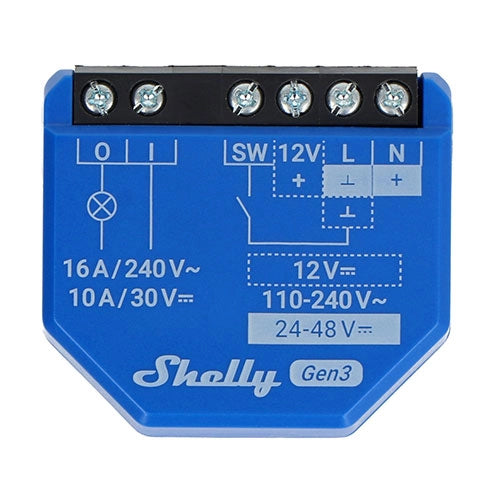 Shelly 1 Gen3, Wi-Fi-Operated Smart Switch to Control Remotely a Wide Range of Home Appliances and Office Equipment