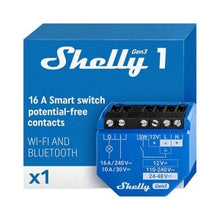 Load image into Gallery viewer, Shelly 1 Gen3, Wi-Fi-Operated Smart Switch to Control Remotely a Wide Range of Home Appliances and Office Equipment
