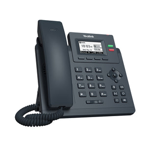 Yealink T31P IP Desktop Phone, 2xEthernet ports 10/100 PoE support, 2xSIP accounts, 2x Dual colour line keys, 2.3" 132x64 pixel back light LCD Display