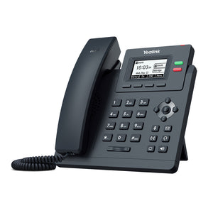 Yealink T31P IP Desktop Phone, 2xEthernet ports 10/100 PoE support, 2xSIP accounts, 2x Dual colour line keys, 2.3" 132x64 pixel back light LCD Display