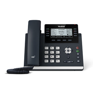Yealink T43U Advanced Gigabit IP Phone with Dual USB Ports, 2 x Ethernet ports 10/100/1000 PoE support, 12 x SIP accounts, 8 x Line keys, Includes PSU