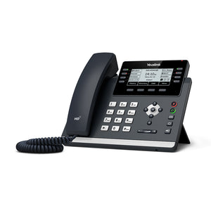 Yealink T43U Advanced Gigabit IP Phone with Dual USB Ports, 2 x Ethernet ports 10/100/1000 PoE support, 12 x SIP accounts, 8 x Line keys, Includes PSU