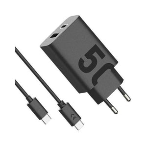 Motorola TurboPower 50W Dual USB-C and USB-A Charger with USB-C Cable (Black) SJMC502, Compact and Powerful Dual Port chargin
