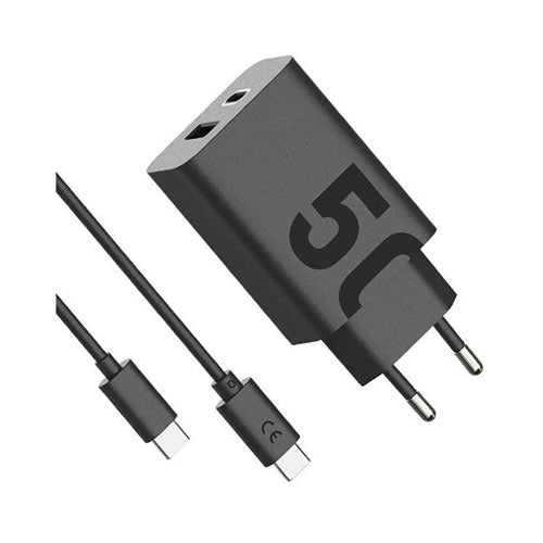 Motorola TurboPower 50W Dual USB-C and USB-A Charger with USB-C Cable (Black) SJMC502, Compact and Powerful Dual Port chargin