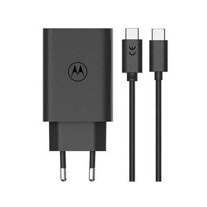 Motorola TurboPower 50W Dual USB-C and USB-A Charger with USB-C Cable (Black) SJMC502, Compact and Powerful Dual Port chargin