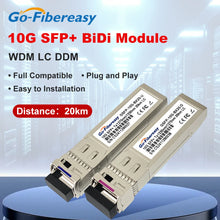 Load image into Gallery viewer, 10Gb BiDi SFP Transceiver Module 10km/20km/40km/60km 10Gbase-BX T1270/R1330nm LC WDM Optical Module For Mikrotik/Huawei Switch
