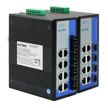 Load image into Gallery viewer, UOTEK 12 Ports Gigabit SFP Unmanaged industrial Ethernet Switch Support Multiple Protocols DIN-rail Switch UT-60408F-8T-4GP-BNF
