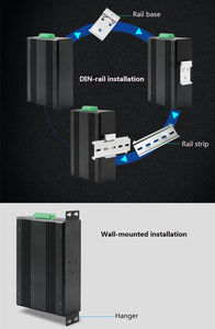 UOTEK 4 Ports 10/100M RJ45 2 Layer Unmanaged Industrial Ethernet Switch 4 Fiber SC DIN-Rail UT-60008F-4T4SC-MNF