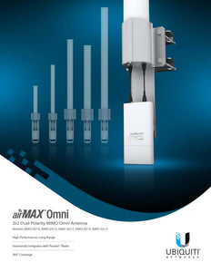 Ubiquiti AMO-2G10 UISP airMAX Omni 2.4 GHz, 10 dBi Antenna, 2x2 dual-polarity, MIMO Point-to-MultiPoint (PtMP) network Rocket AP