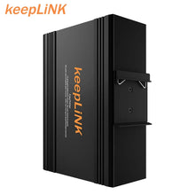Load image into Gallery viewer, keepLiNK 10/100/1000m 10 Ports Managed PoE Industrial Ethernet Switch IP40 2 Fiber Ports 8 RJ45 Port Network Switch for CCTV Camera
