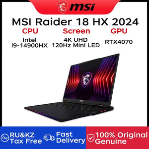 Msi Raider 18 Hx Gaming Laptop 18 Inch 4K Uhd 120Hz Mini Led Screen Notebook I9-14900Hx 32Gb 2Tb Rtx4070 Netbook