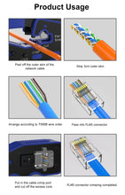 Load image into Gallery viewer, ONTi RJ45 Cat7/6/6A/5E Connector, RJ45 Crimper Tool Pass Through Crimp with Replacement Blade Ethernet Cable Stripper
