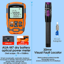 Load image into Gallery viewer, COMPTYCO AUA-M7/M5 Optical Power Meter and 30mw (purple) Visual Fault Locator AUA-7S Fiber Cleaver FTTH Fiber Optic Tool Kit
