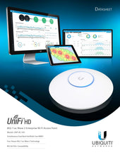 Load image into Gallery viewer, Ubiquiti UniFi UAP-AC-HD Enterprise Wave2 MU-MIMO Gigabit Dual frequency Ceiling Wireless Access Point, Indoor Wi-Fi, Ceiling/Wall-mountable AP

