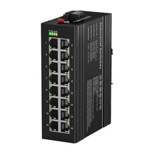 Load image into Gallery viewer, Bullscom Industrial 16-Port 10/100/1000BaseT(X) RJ45 Ethernet Switch, Rugged Metal Housing, DIN-Rail Mount, Wide Temperature Range
