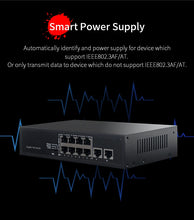 Load image into Gallery viewer, Comfast 10 ports 10/100/1000 Gigabit Ethernet Network POE Switch with 48V Power Supply 16Gbps switching capacity CF-SG181P

