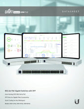 Load image into Gallery viewer, UBIQUITI USW-48-POE Enterprise Switch with 48 PoE Ports, 195W PoE Availability 48-Port Layer 2 PoE Switch With A Silent Fanless Cooling System
