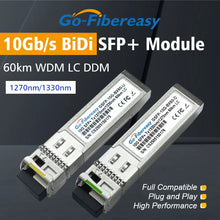 Load image into Gallery viewer, SFP 10Gb BiDi Optical Module 60km LC WDM Tx1270/Rx1330nm Single-Fiber Bidirectional Transceiver For Ubiquiti,Mikrotik
