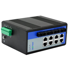 Load image into Gallery viewer, UOTEK 12 Ports 100M Unmanaged Ethernet DIN-rail Switch with IP40 Protection 10/100/1000Mbps incl 4 Gigabit fiber UT-60408F-8T4SC-BNF
