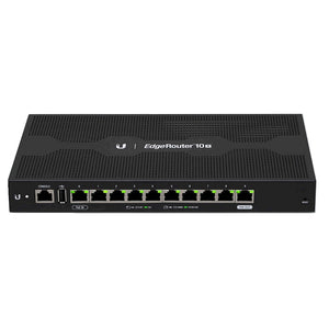Ubiquiti Networks EdgeRouter 10X, 10-Port High-Performance Gigabit Router with PoE Flexibility, 10/100/1000Mbps, Passive PoE Power adapter, 2 Core CPU