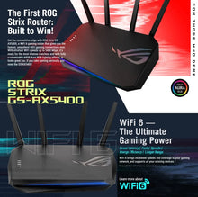 Load image into Gallery viewer, Asus ROG STRIX GS-AX5400 Dual-band WiFi 6 Gaming Router, AX5400 160 MHz Wi-Fi 6 Channels, PS5, Mobile Game Mode, VPN
