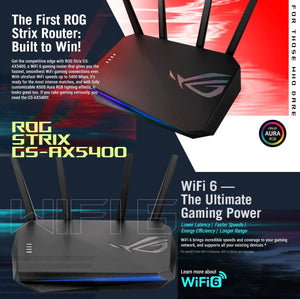 Asus ROG STRIX GS-AX5400 Dual-band WiFi 6 Gaming Router, AX5400 160 MHz Wi-Fi 6 Channels, PS5, Mobile Game Mode, VPN