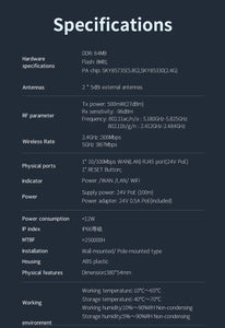 COMFAST High Power Outdoor Wireless AP 1200Mbps WiFi Router 2.4/5.8Ghz POE Long Range Extender Amplifier