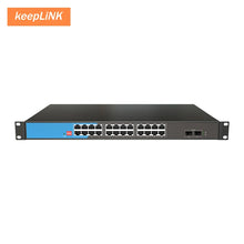 Load image into Gallery viewer, KeepLiNK 26-Port Gigabit Switch with 24x PoE Ports and 2x SFP Uplink with 52G Switching KP-9000-26GP-S2-ACR
