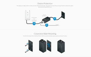 Ubiquiti POE-24-24W PoE Adapters 24VDC 1.0A 24W Power 100-240VAC 50/60Hz, 100Mbps LAN Port PoE Injector