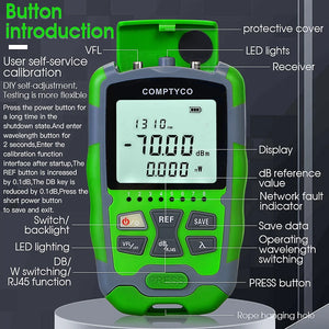 COMPTYCO AUA-MC70 Optical Power Meter -70~+10dBm 4 in 1 Multifunction OPM Fiber Network Cable Tester VFL 1-50MW(optional)