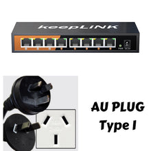 Load image into Gallery viewer, KeepLiNK 8-Port Gigabit Ethernet Switch Unmanaged Plug and Play 10/100/1000Mbps 16Gbps Switching DC5V KP-9000-8G

