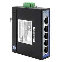 Load image into Gallery viewer, UOTEK 10/100M 5-Port Unmanaged Ethernet Switch Industrial DIN-rail Switch Plug and Play 12/24/48VDC(10.8~52.8VDC) Voltage UT-6405SA
