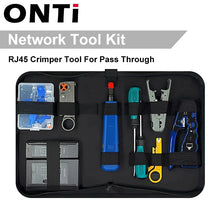 Load image into Gallery viewer, ONTi RJ45 Cat7/6/6A/5E Connector, RJ45 Crimper Tool Pass Through Crimp with Replacement Blade Ethernet Cable Stripper
