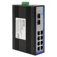 Load image into Gallery viewer, UOTEK Industrial 10 Ports Managed Gigabit Ethernet DIN-rail Switch IP40 Protection rating Support IEEE 802.1Q VLAN UT-6410GCM-8GT2GP
