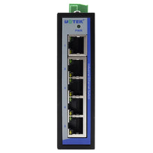 Load image into Gallery viewer, UOTEK 10/100M 5-Port Unmanaged Ethernet Switch Industrial DIN-rail Switch Plug and Play 12/24/48VDC(10.8~52.8VDC) Voltage UT-6405SA
