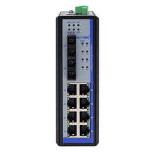 Load image into Gallery viewer, UOTEK Industrial 100M 2 Layers 8 Ports RJ45 Network Managed POE Ethernet Switch 2 Gigabit Optical Fiber SC DIN-Rail UT-6428M
