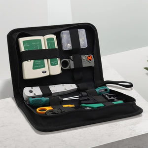 11Pcs Portable LAN Network Tool Set Wear Resistant Computer Network Repair Tool Kit Crimping Maintenance Tool Set for Home Office