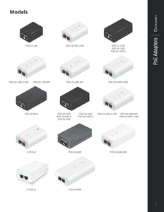 Ubiquiti POE-24-24W PoE Adapters 24VDC 1.0A 24W Power 100-240VAC 50/60Hz, 100Mbps LAN Port PoE Injector